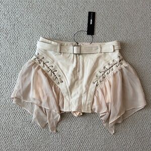 Fashion nova Roxanne Buckle Detail Mini Skort - Cream